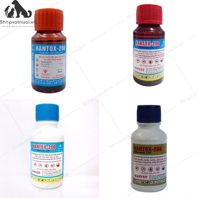 Thuốc Diệt Ruồi Muỗi Kiến Gián Bọ Chét HanTox 200 Deltamethrin 3 EW Hanvet