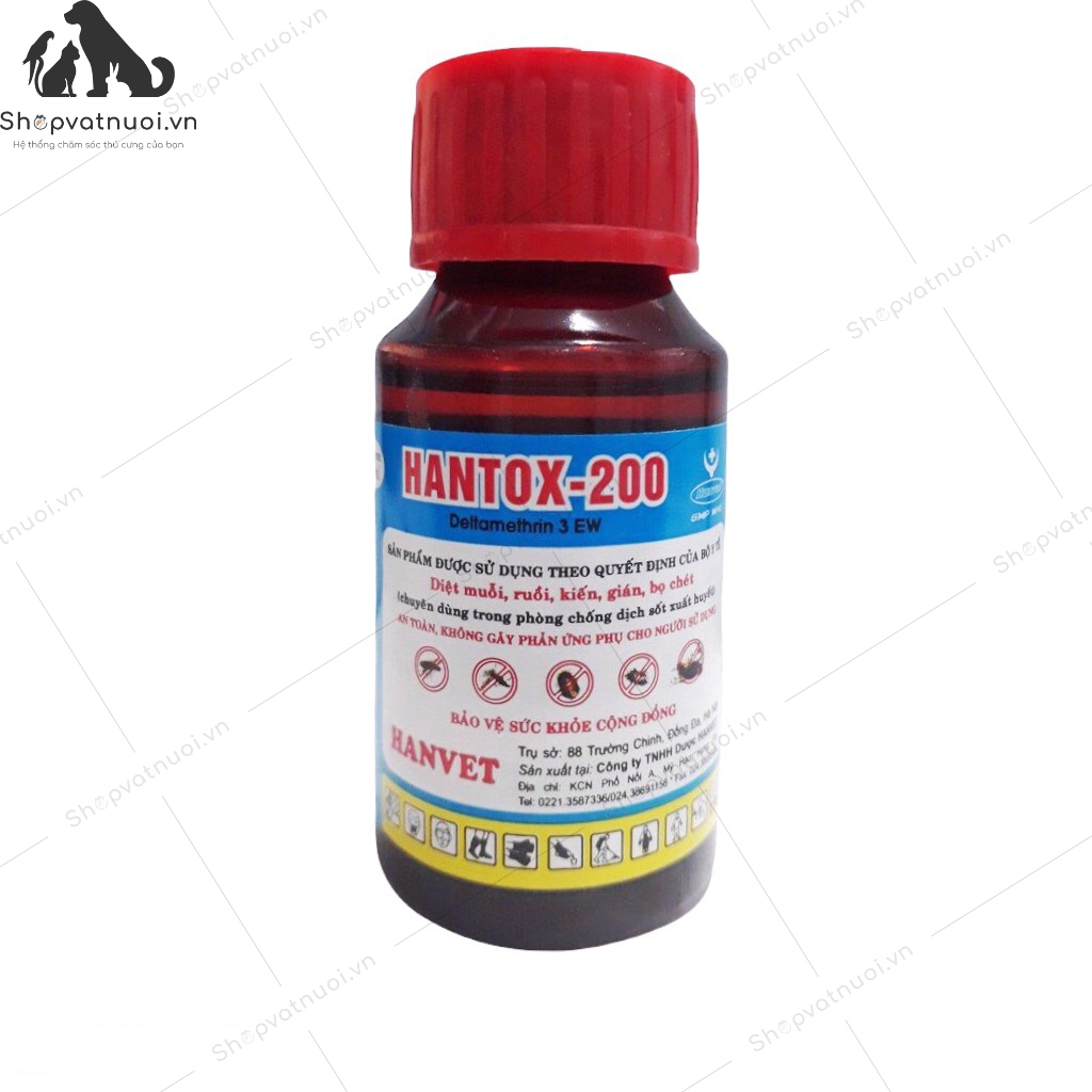 Thuốc Diệt Ruồi Muỗi Kiến Gián Bọ Chét HanTox 200 Deltamethrin 3 EW Hanvet - Ảnh 4