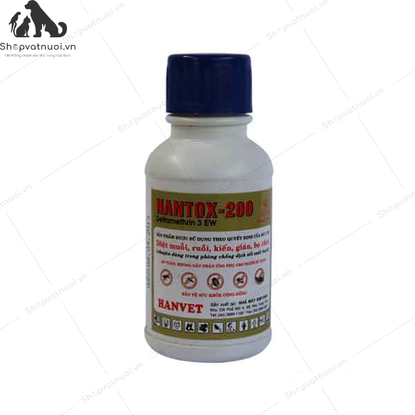 Thuốc Diệt Ruồi Muỗi Kiến Gián Bọ Chét HanTox 200 Deltamethrin 3 EW Hanvet - Ảnh 5