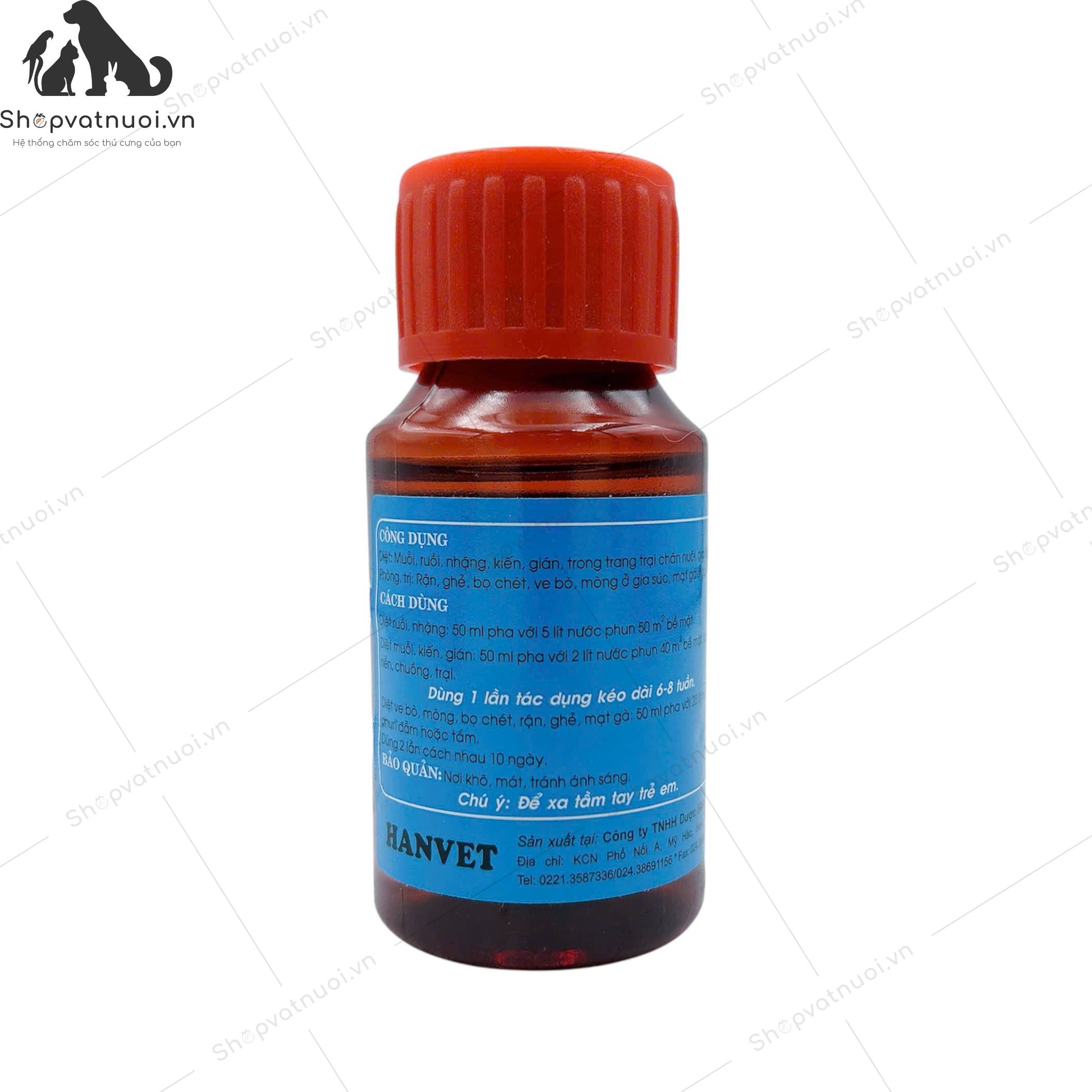 Thuốc Diệt Ruồi Muỗi Kiến Gián Bọ Chét HanTox 200 Deltamethrin 3 EW Hanvet - Ảnh 6