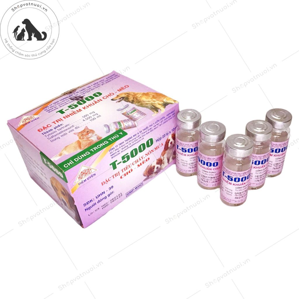 Thuốc Tiêm Đặc Trị Tiêu Chảy Nôn Mửa Thần Kinh Co Giật Chó Mèo T5000 Lọ ...