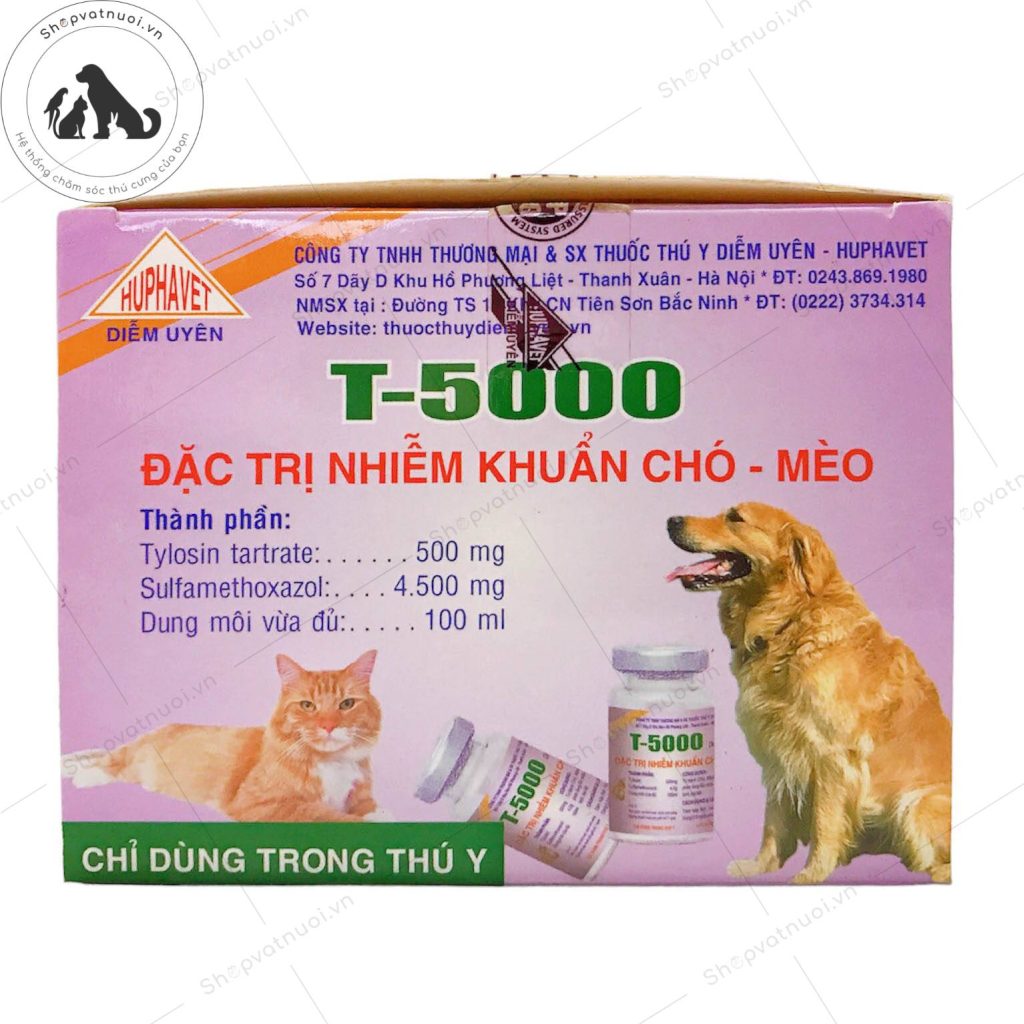 Thuốc Tiêm Đặc Trị Tiêu Chảy Nôn Mửa Thần Kinh Co Giật Chó Mèo T5000 Lọ ...