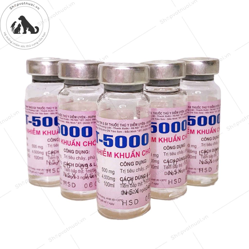 Thuốc Tiêm Đặc Trị Tiêu Chảy Nôn Mửa Thần Kinh Co Giật Chó Mèo T5000 Lọ ...
