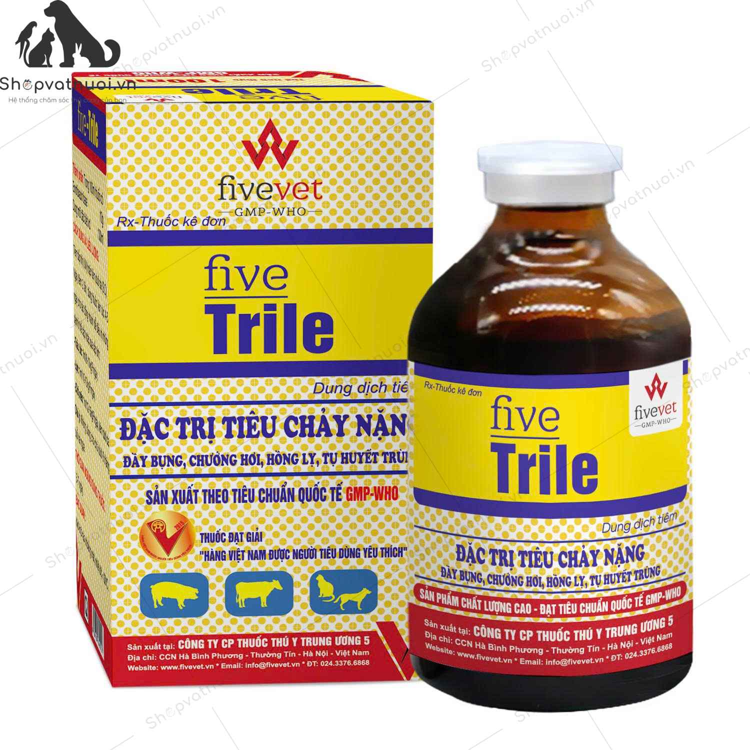 Dung Dịch Tiêm Đặc Trị Tiêu Chảy Nặng Five Trile FiveVet