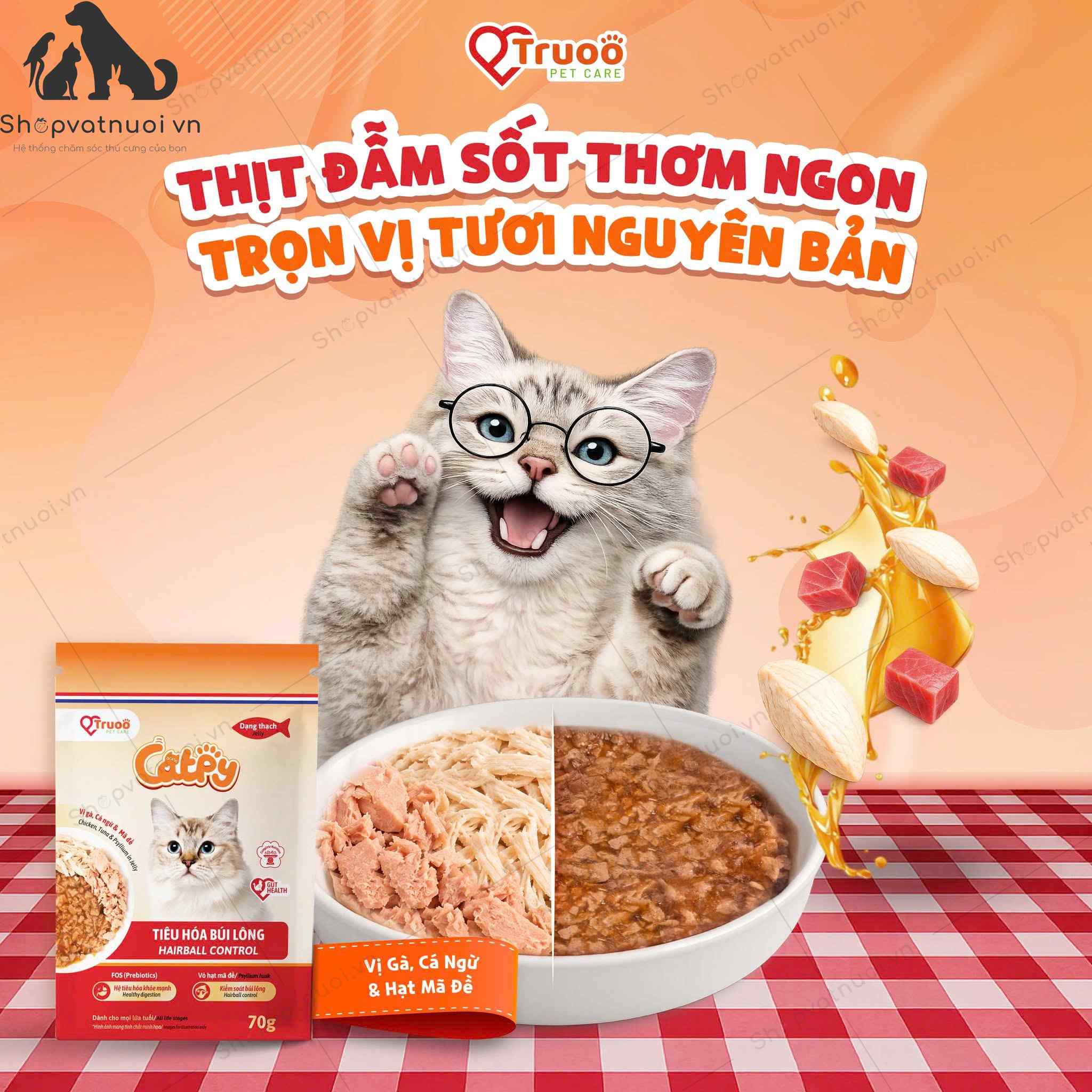 Thức Ăn Hỗn Hợp Pate Cho Mèo Catpy Truoo 70g - Ảnh 3