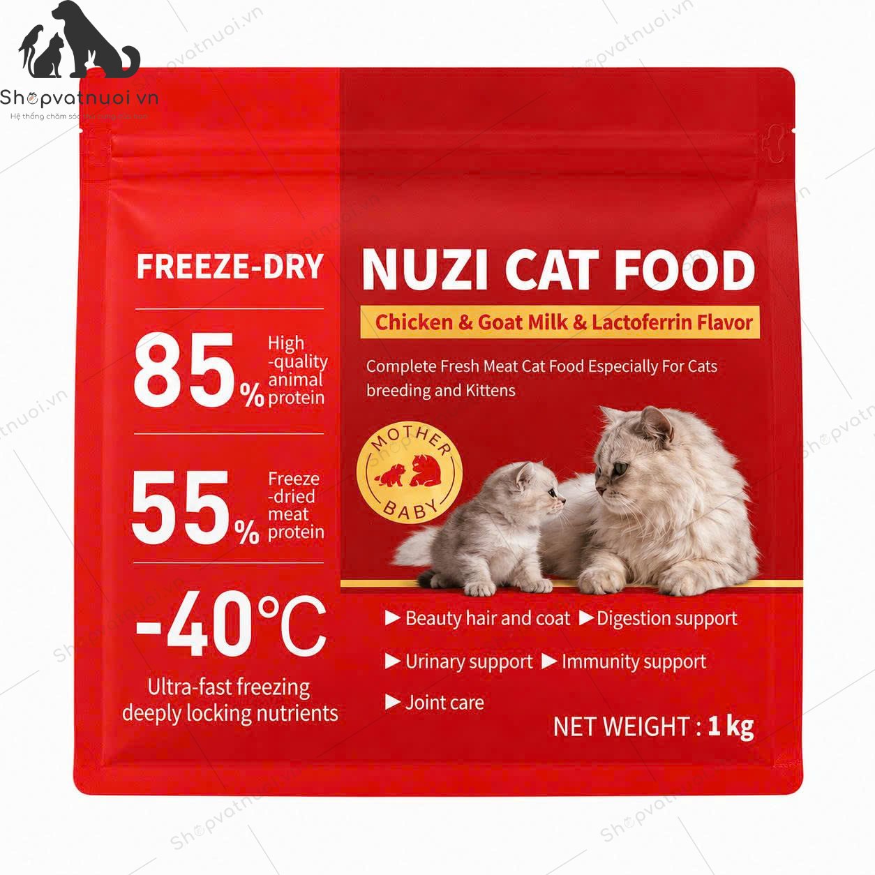 Thức Ăn Hạt Cao Cấp Cho Mèo Nuzi Cat Food Amapet 1kg - Ảnh 4