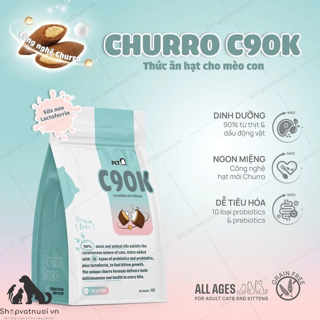 Thức Ăn Hạt Cho Mèo Churro C90 - C90U - C90K PET.Q - Ảnh 6