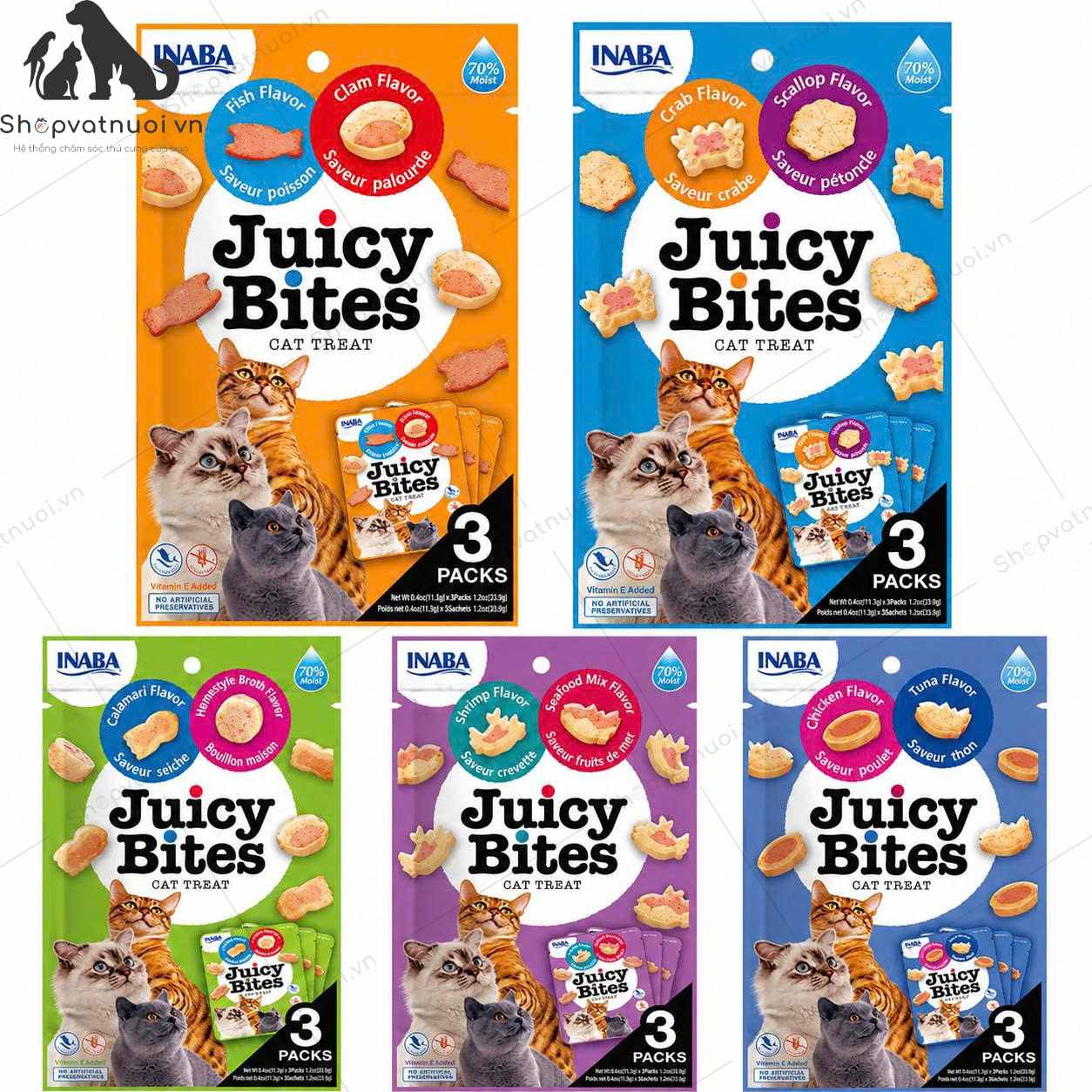 Snack Bánh Thưởng Mềm Cho Mèo Inaba Juicy Bites