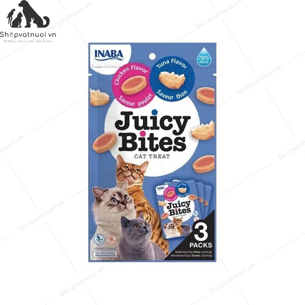 Snack Bánh Thưởng Mềm Cho Mèo Inaba Juicy Bites - Ảnh 4