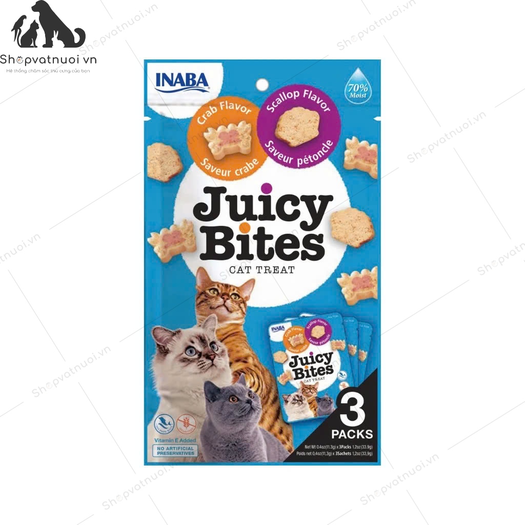 Snack Bánh Thưởng Mềm Cho Mèo Inaba Juicy Bites - Ảnh 7