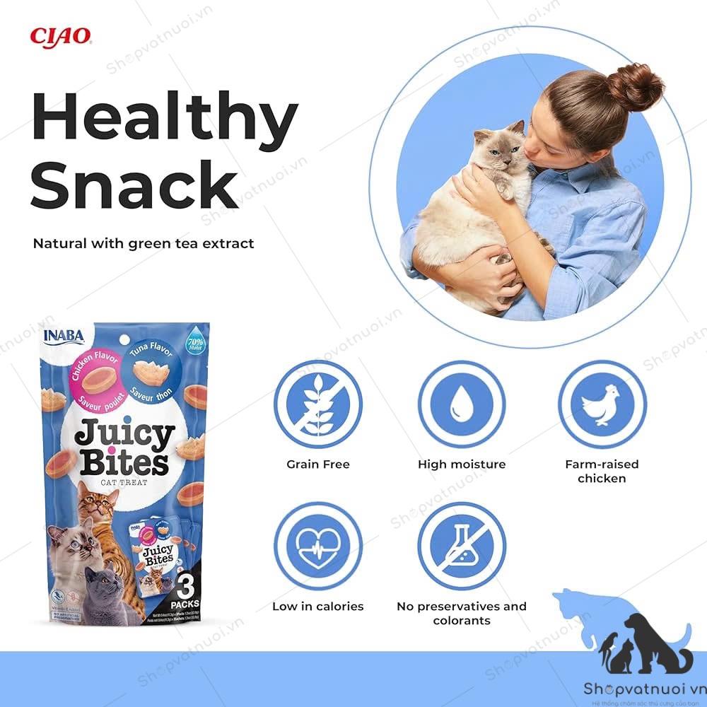 Snack Bánh Thưởng Mềm Cho Mèo Inaba Juicy Bites - Ảnh 8