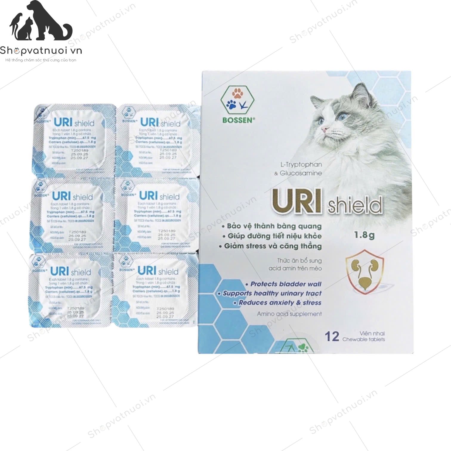 Viên Nhai Bảo Vệ Bàng Quang Tiết Niệu Cho Mèo Uri Shield Bossen