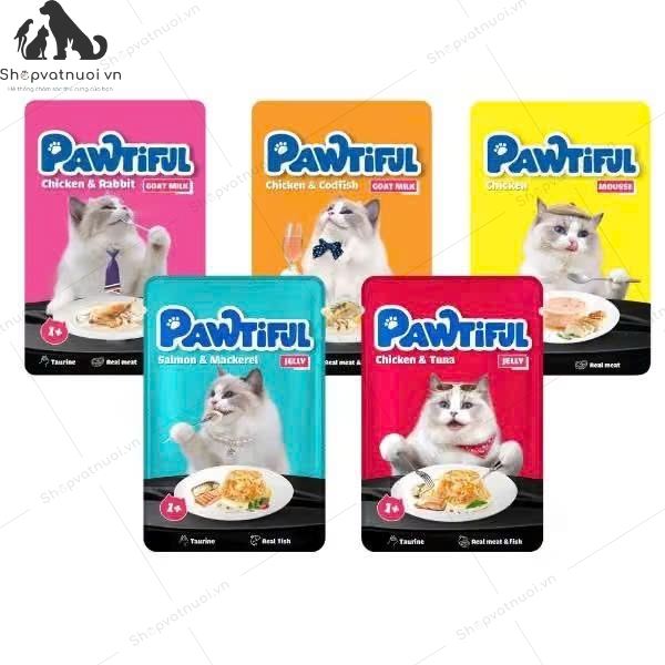 Thức Ăn Ướt Pate Cho Mèo Bổ Sung Taurine & Prebiotic Pawtiful Masan 70g - Ảnh 2
