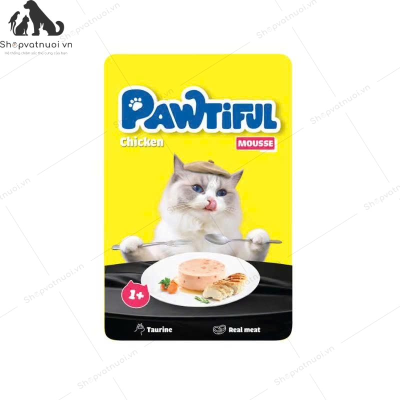 Thức Ăn Ướt Pate Cho Mèo Bổ Sung Taurine & Prebiotic Pawtiful Masan 70g - Ảnh 7