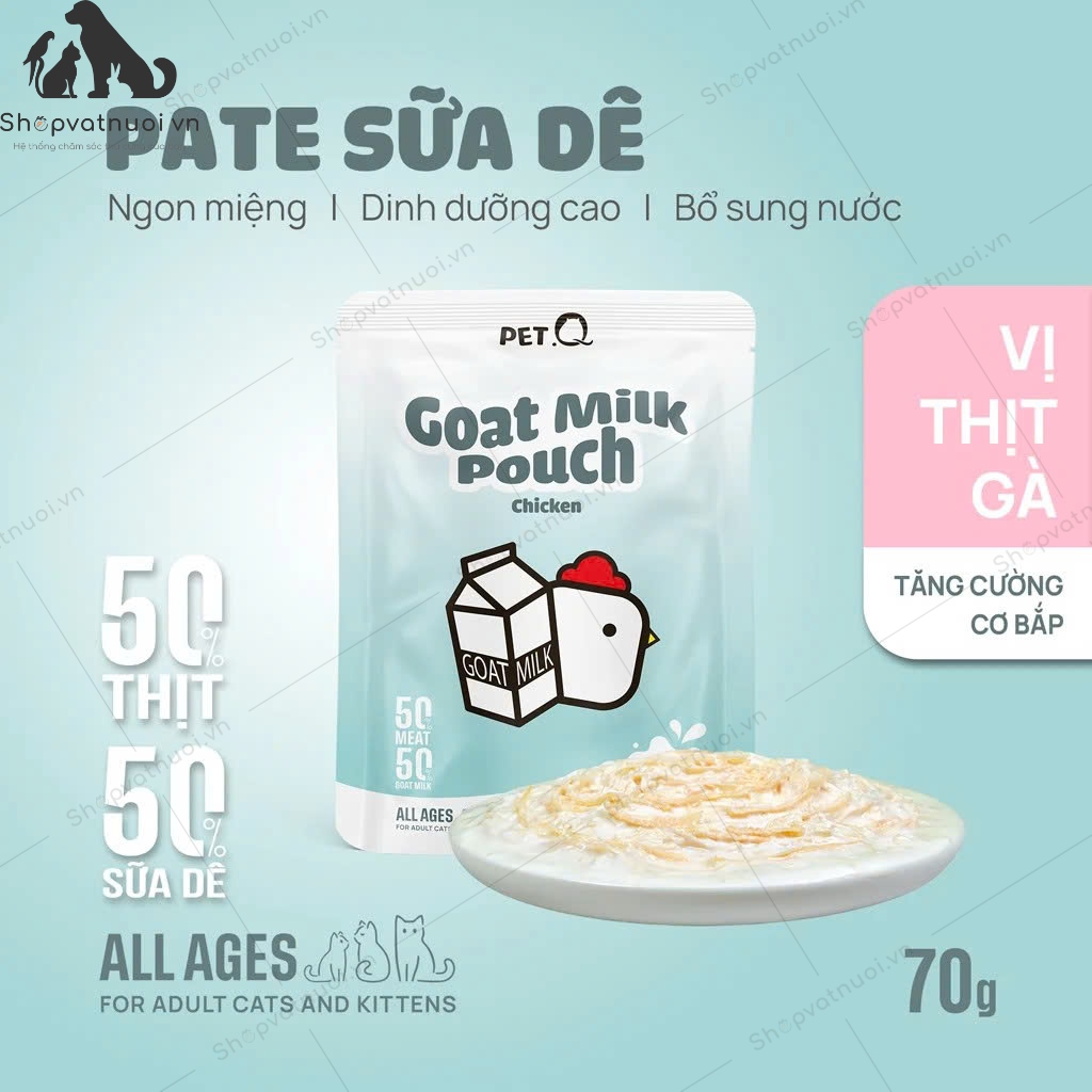 Thức Ăn Ướt Pate Sữa Dê Cho Mèo Pet Q 70g - Ảnh 3