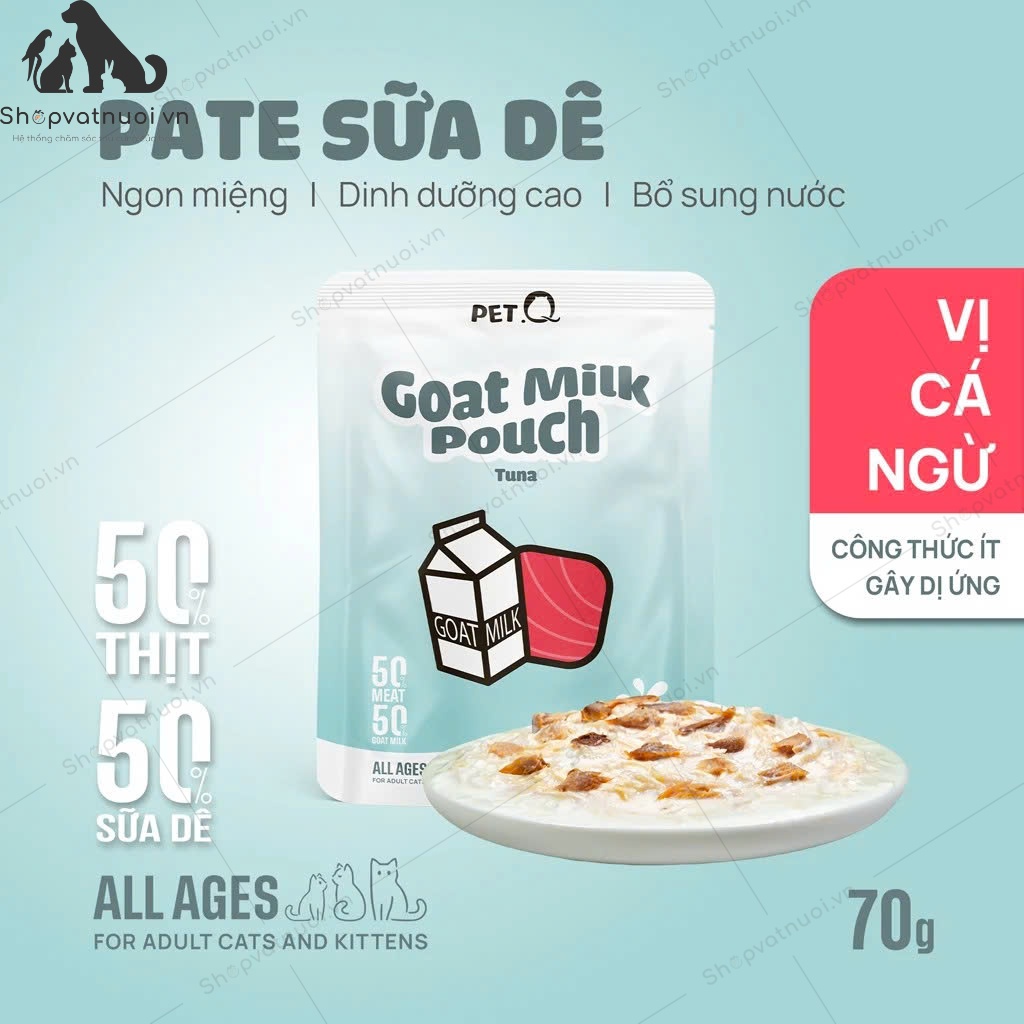 Thức Ăn Ướt Pate Sữa Dê Cho Mèo Pet Q 70g - Ảnh 4