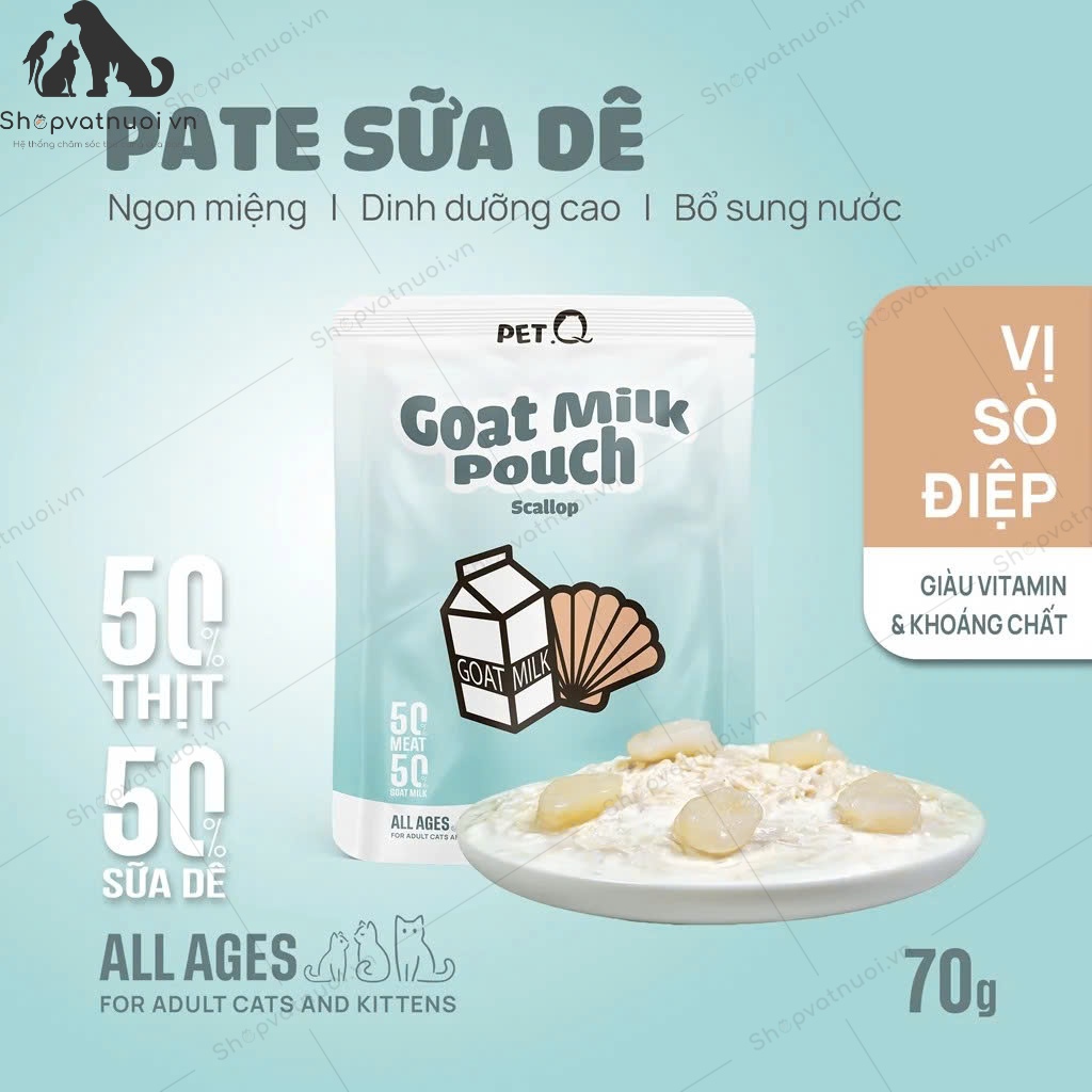 Thức Ăn Ướt Pate Sữa Dê Cho Mèo Pet Q 70g - Ảnh 7