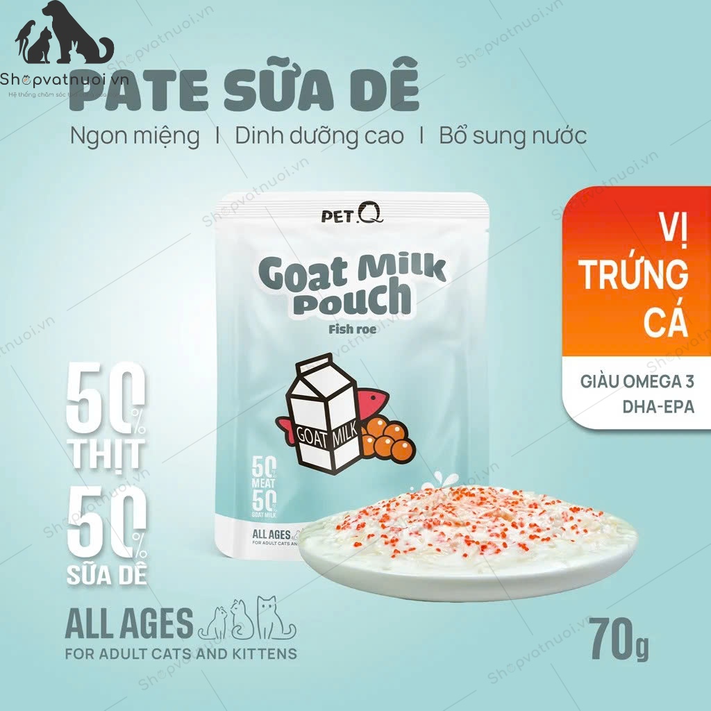 Thức Ăn Ướt Pate Sữa Dê Cho Mèo Pet Q 70g - Ảnh 8