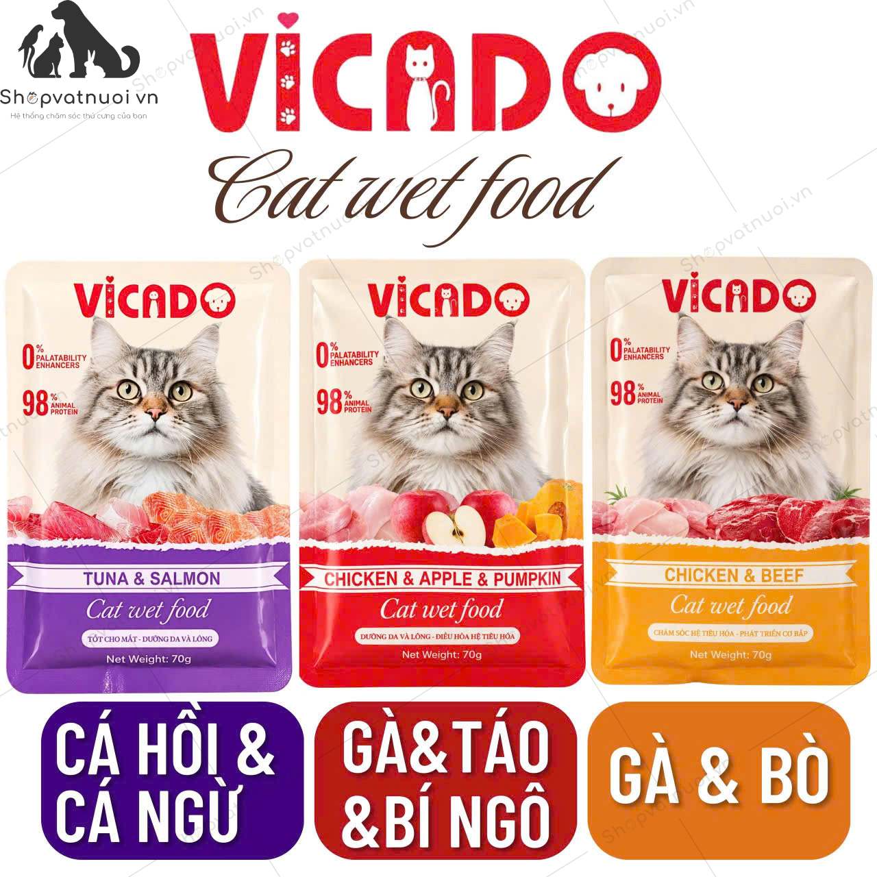 Thức Ăn Ướt Cho Mèo Pate Vicado Cat Wet Food 70g